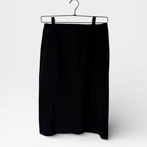 Diane Von Furstenberg Size 4 Solid Black Ponte Zipper Front Pencil Skirt 9 (H)